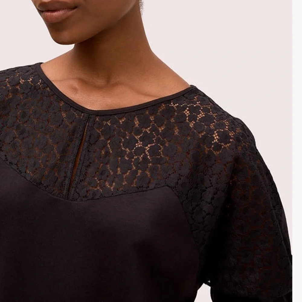 NWT Kate Spade Flora Leopard Lace Ponte Dress Black Office Funeral Sz S